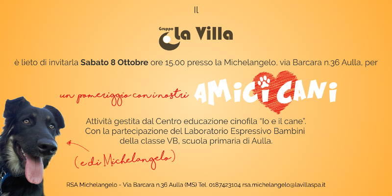 RSA MICHELANGELO: Evento “pomeriggio con i nostri amici cani”