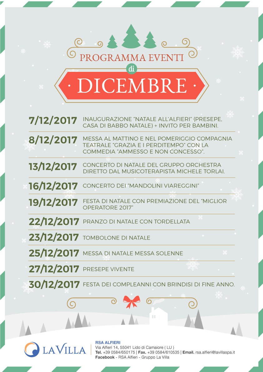 Un Dicembre in festa per L’ RSA Alfieri