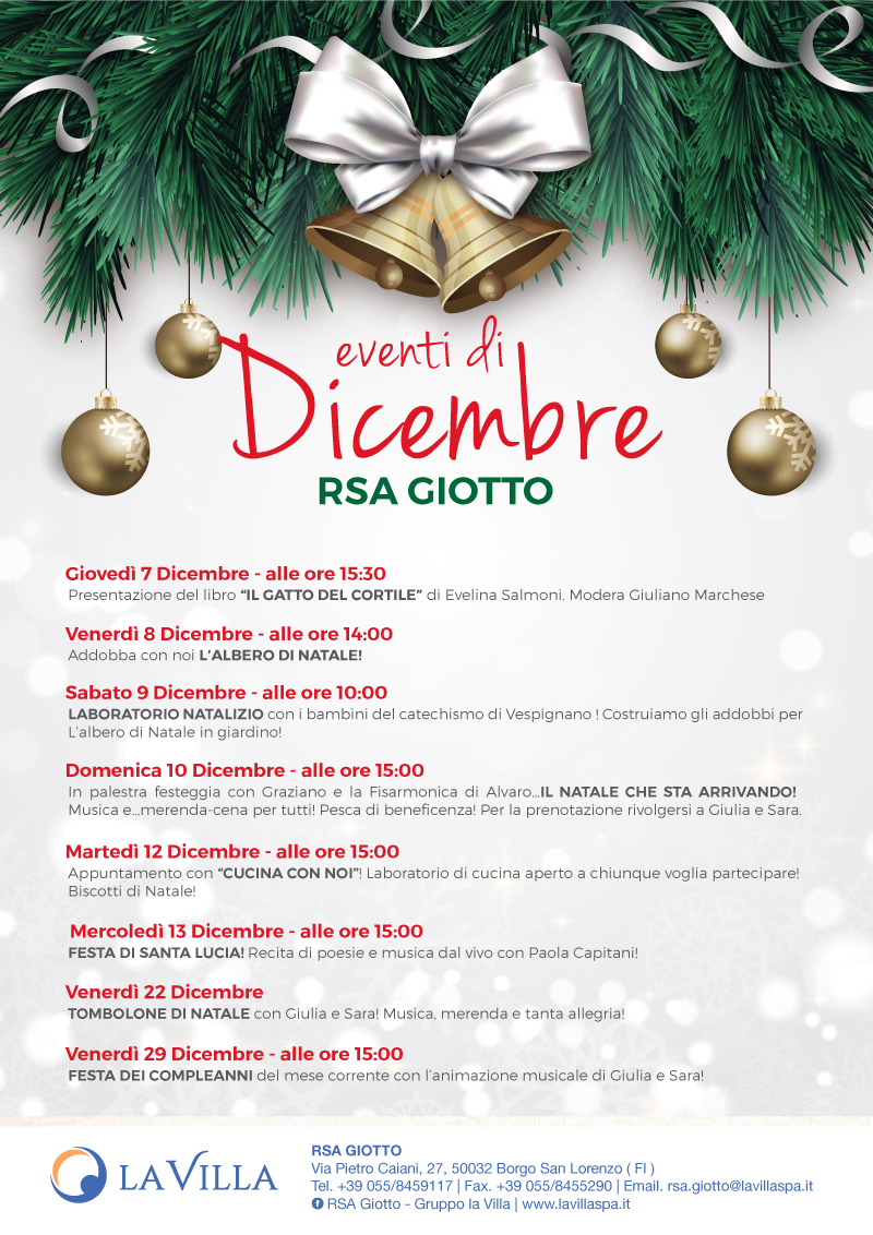 RSA GIOTTO – Gli eventi di Dicembre