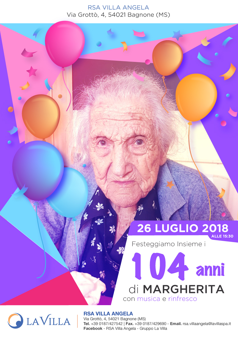 Festa di compleanno per i 104 anni di Margherita