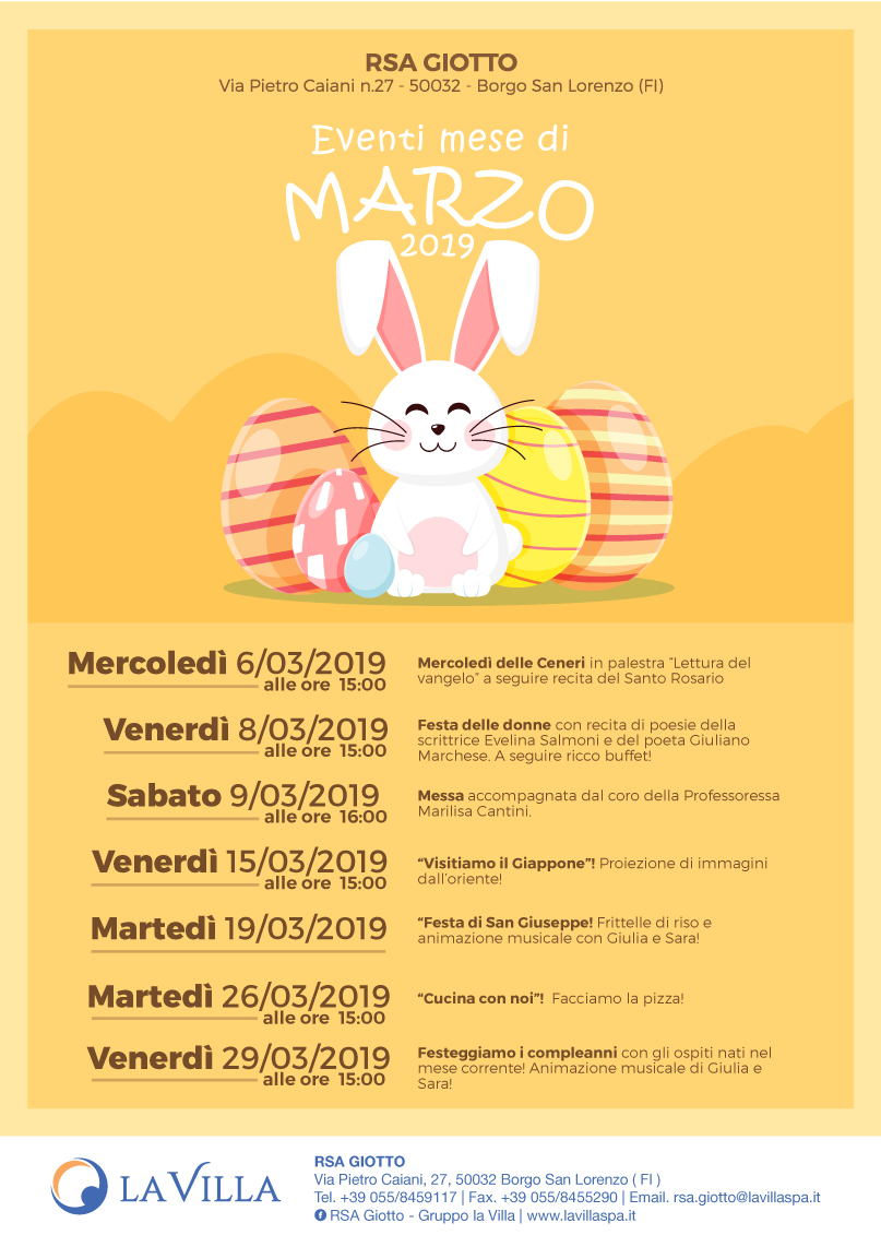 Gli eventi di Marzo alla Giotto