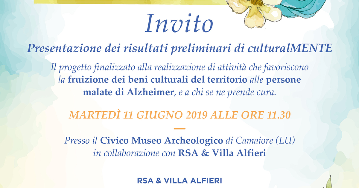 culturalMENTE, il progetto dedicato agli anziani con Alzheimer