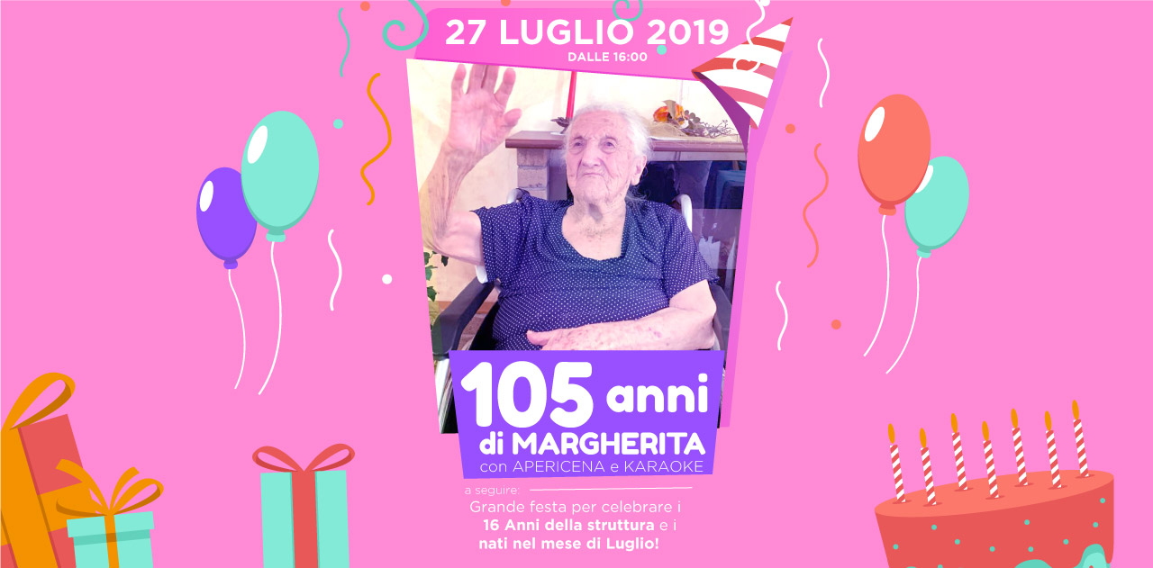 Rsa Villa Angela: Festa per 105 anni della nostra ospite Margherita
