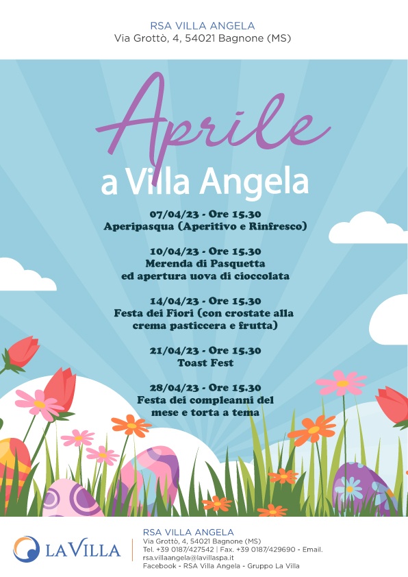 eventi aprile rsa villa angela 2023