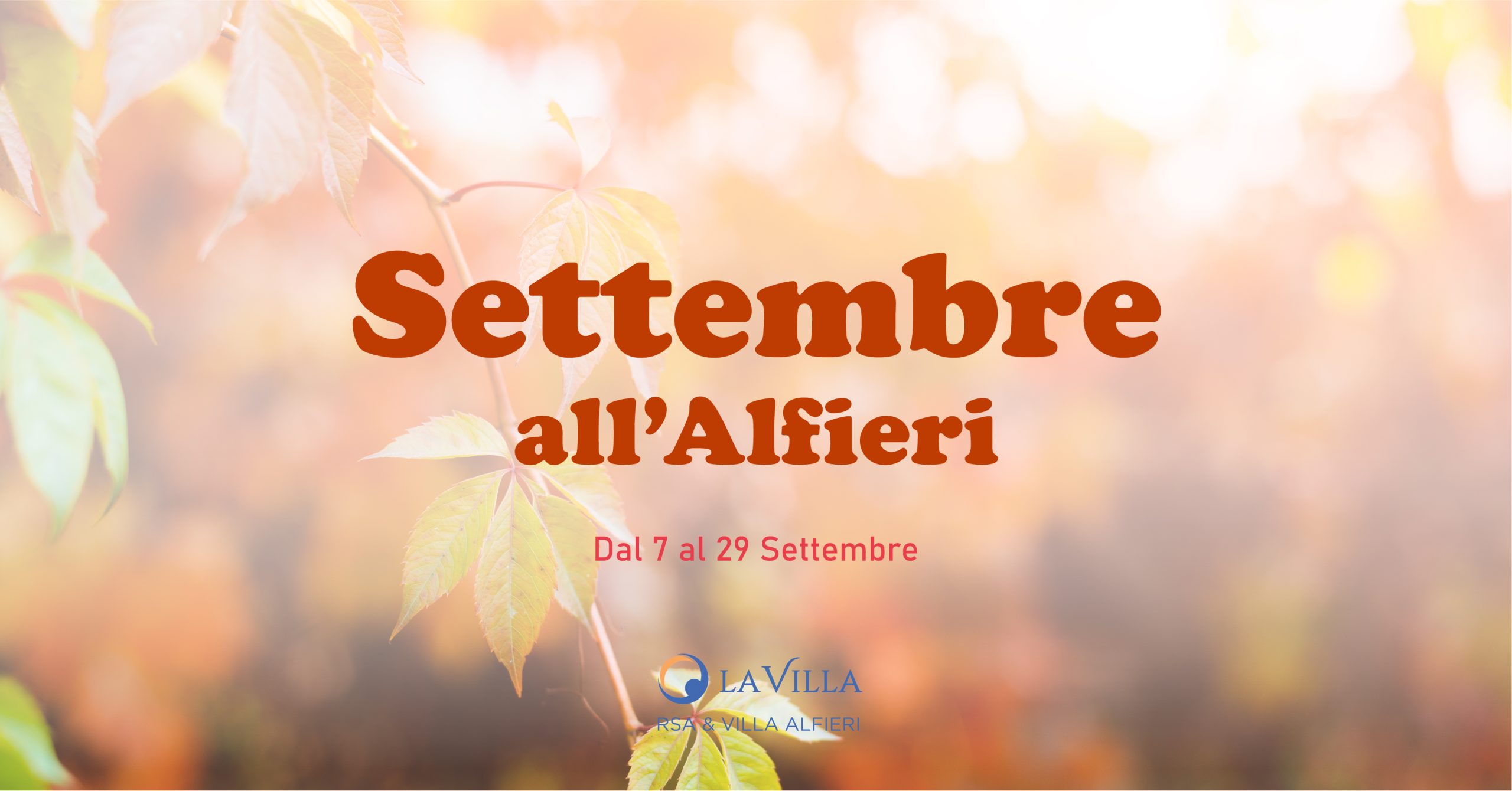 Il programma eventi di settembre a RSA & Villa Alfieri
