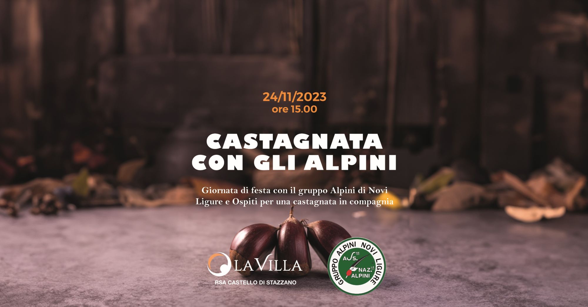 Castagnata con gli Alpini a RSA Castello di Stazzano