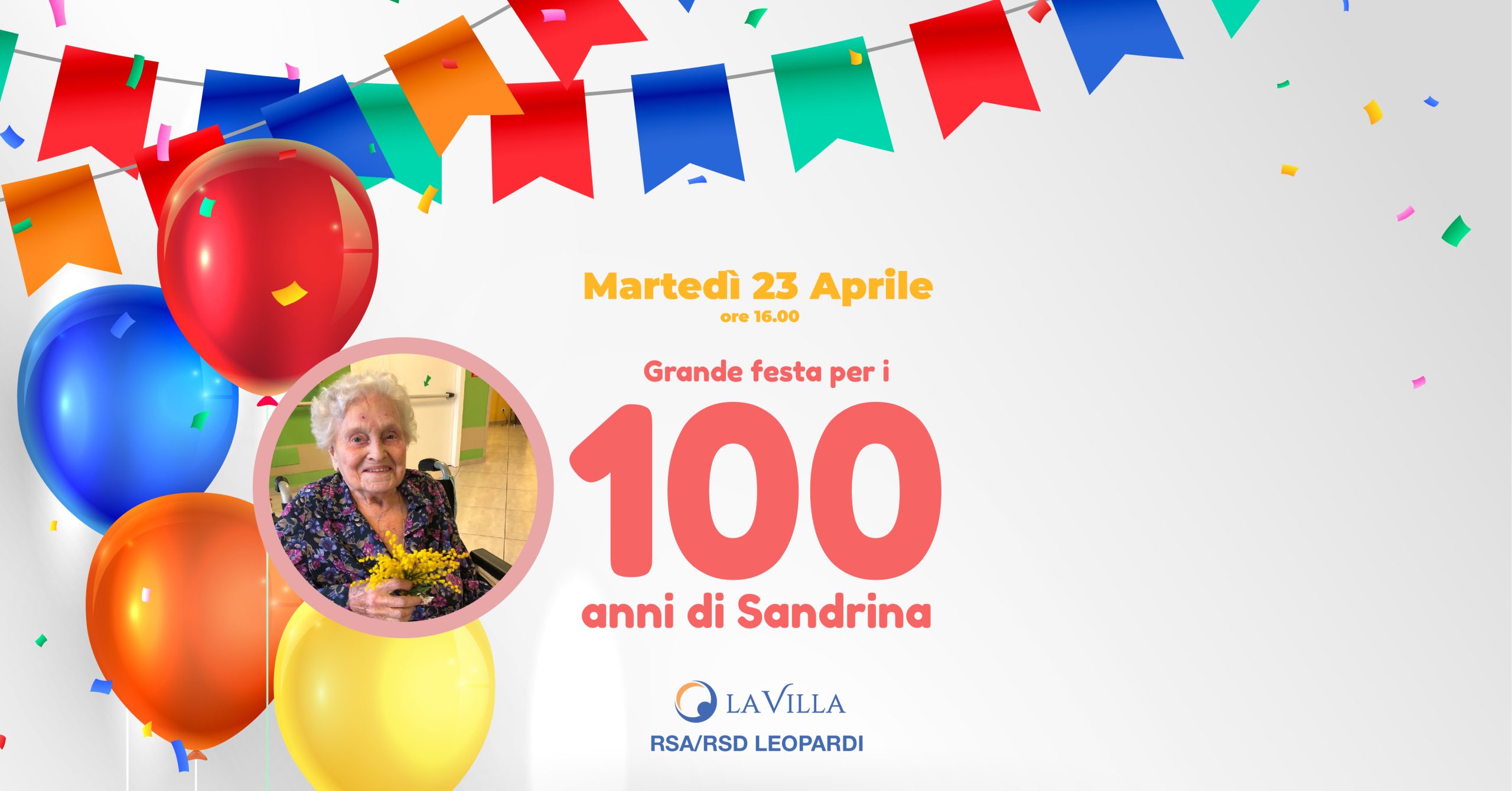La Signora Sandrina festeggia i suoi 100 anni a RSA Leopardi