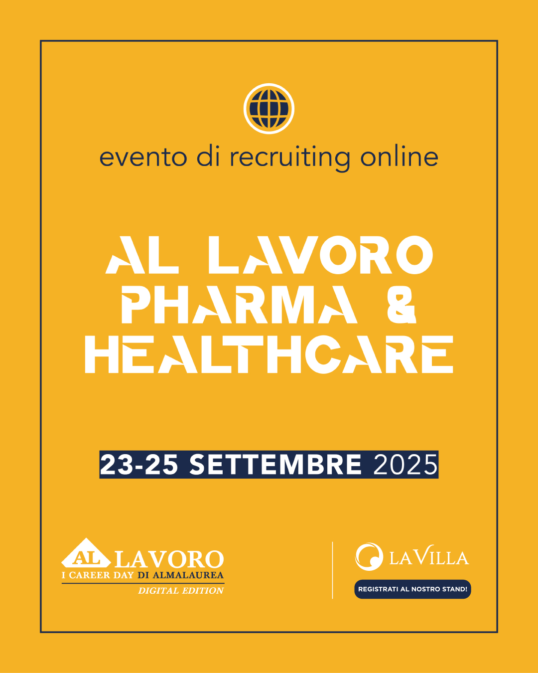 Grafica fiera del lavoro digitale Almalaurea 2025 Gruppo La villa