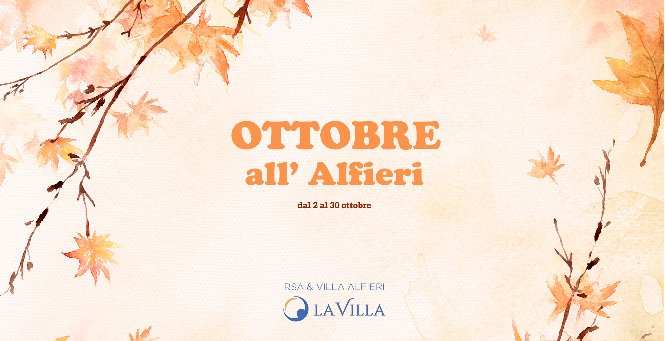 Il calendario eventi di ottobre 2025 a RSA & Villa Alfieri