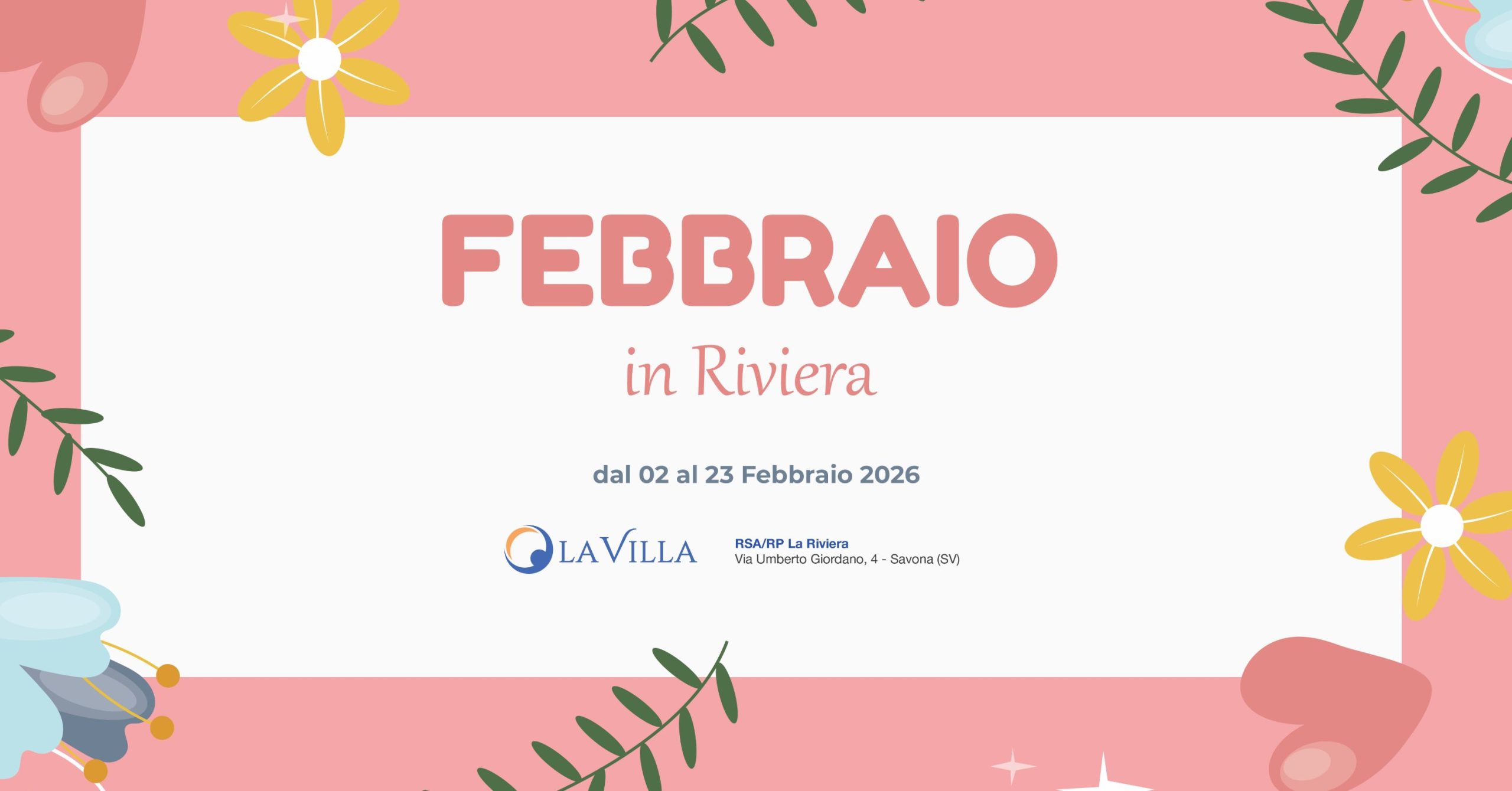 Gli eventi di febbraio 2026 a RSA/RP La Riviera