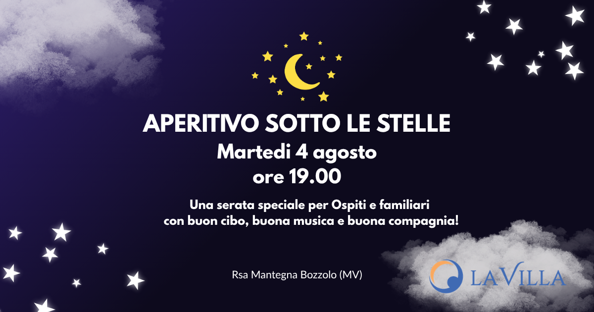 Aperitivo sotto le stelle in RSA Mantegna